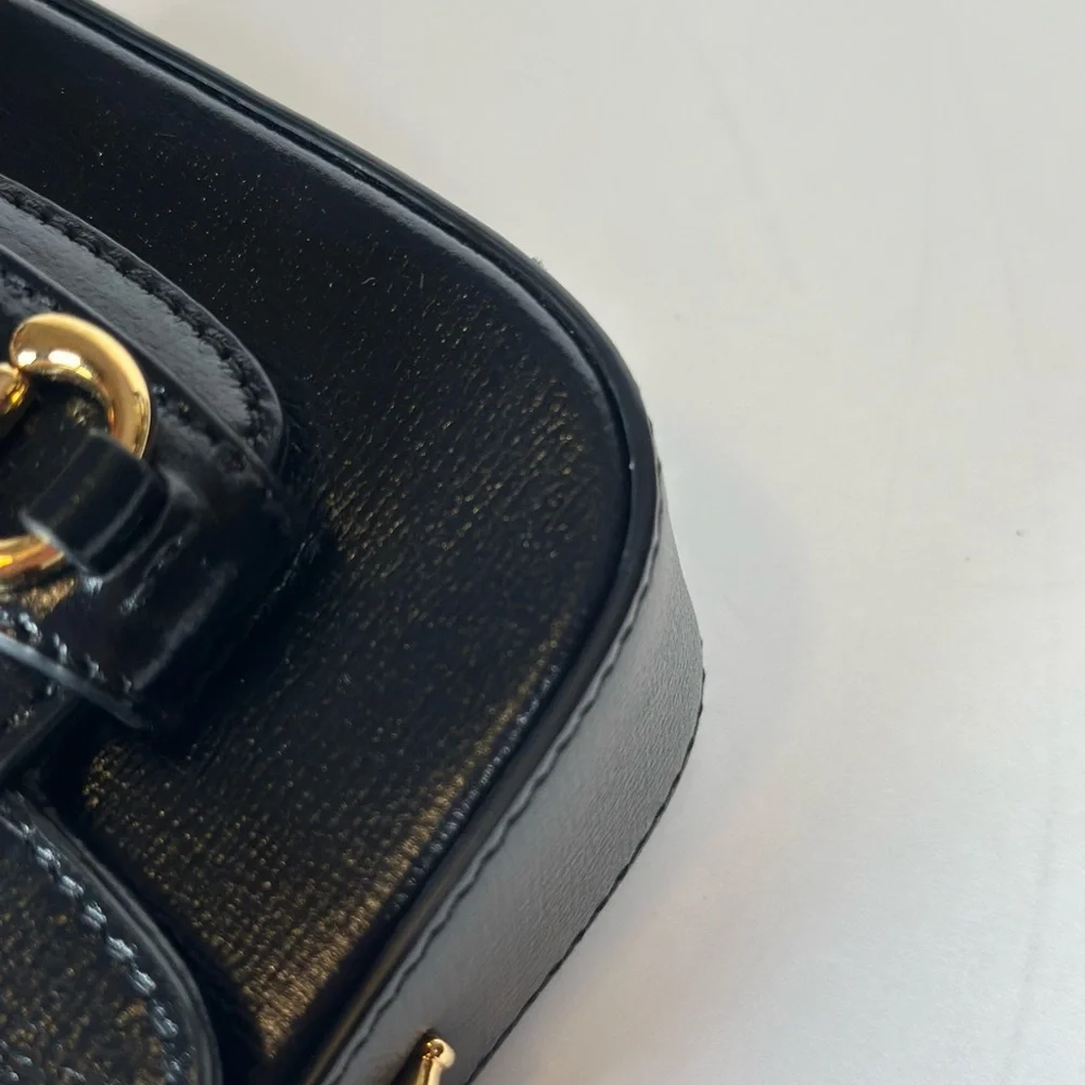 Gucci Horsebit 1955 Nano Crossbody Bag in Black with Gold Hardware